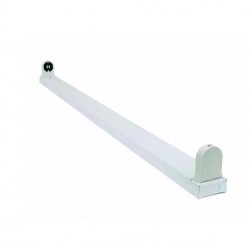 Porta Tubo para T8 Aluminio Blanco 120 cm