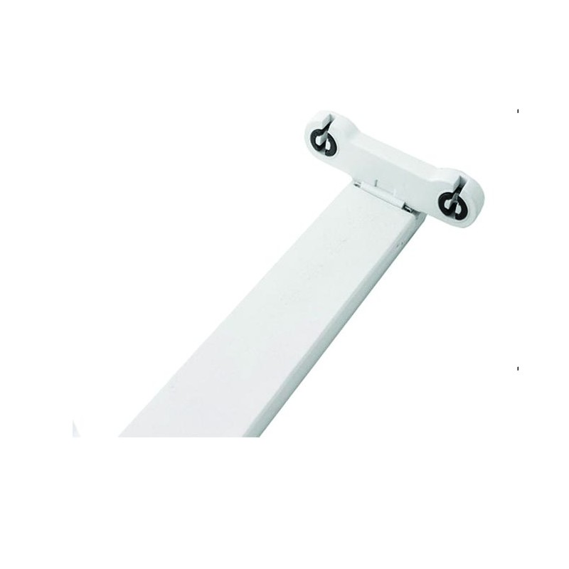 Porta Tubo para 2 T8 Aluminio Blanco 90 cm