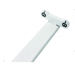 Porta Tubo para 2 T8 Aluminio Blanco 120 cm