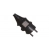 Enchufe macho para cable Engomado Rectangular Negro para Guirnalda