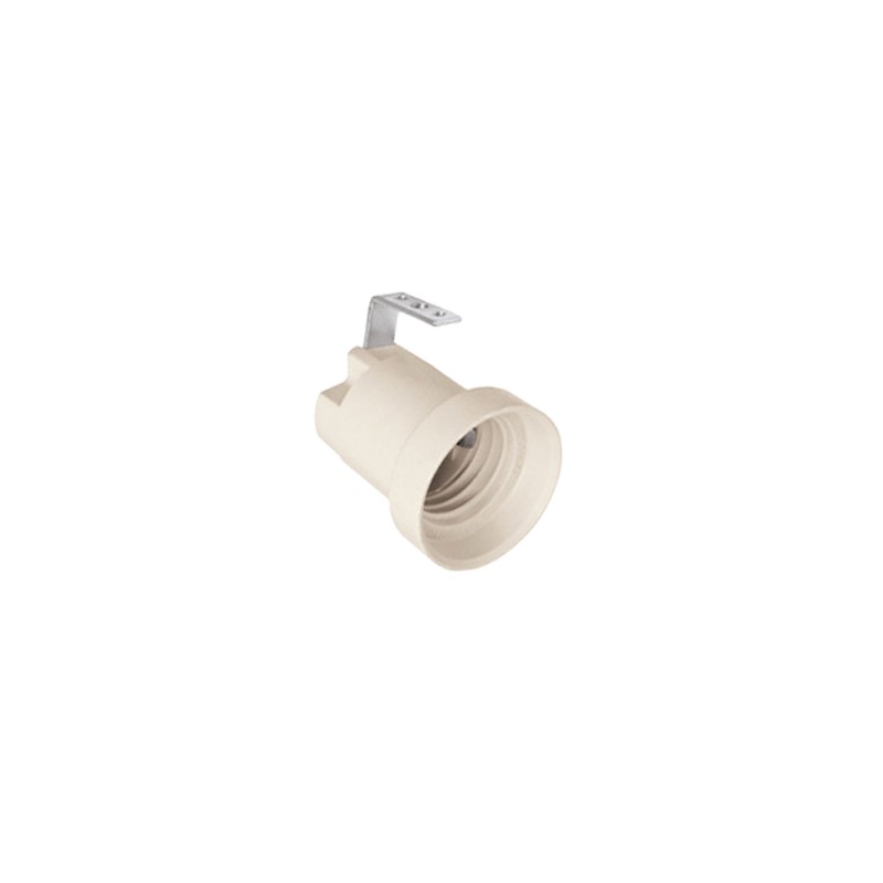 Portalámpara E-27 Termo plástico con escuadra