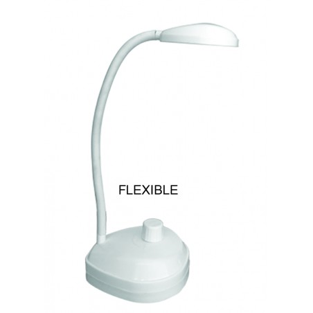 Lámpara de Escritorio LED Blanca 6500K – Regulable, Flexible, 3xAA
