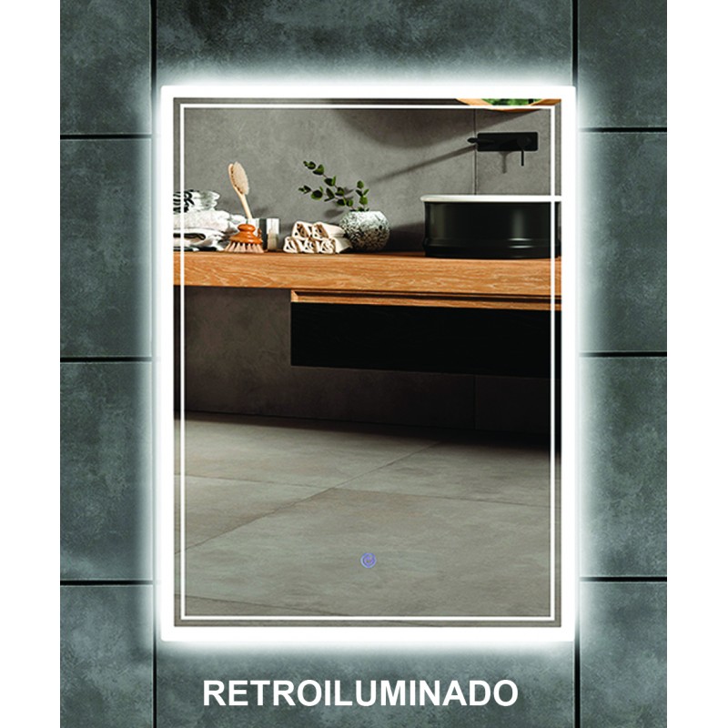 ESPEJO RECTANGULAR VERTICAL 80 x 60 RETROILUMINADO