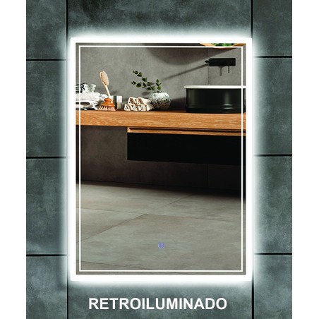 ESPEJO RECTANGULAR VERTICAL 80 x 60 RETROILUMINADO