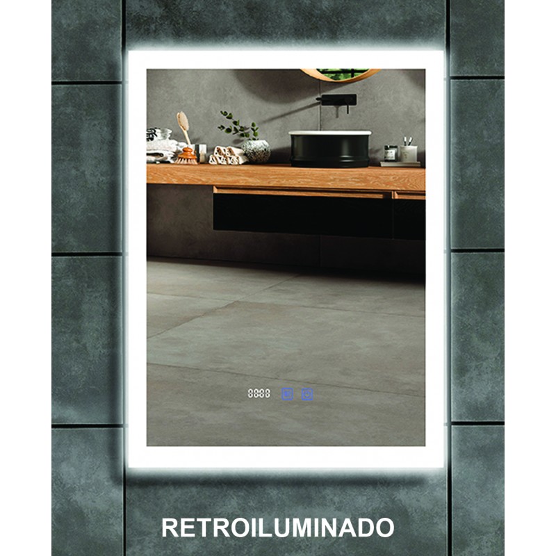 ESPEJO RECTANGULAR VERTICAL 60 x 80 RETROILUMINADO