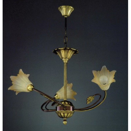 lampara de bronce 3 luces