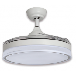 ventilador con aspas retractiles 72W color blanco