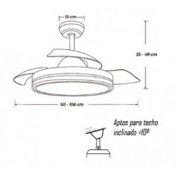 ventilador con aspas retractiles