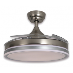 ventilador con aspas retractiles color Niquel