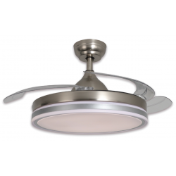 ventilador con aspas retractiles color Niquel