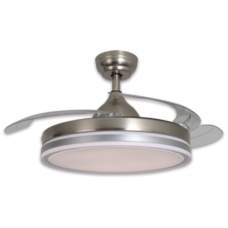 ventilador con aspas retractiles color Niquel