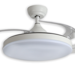 ventilador con aspas retractiles 72W color blanco