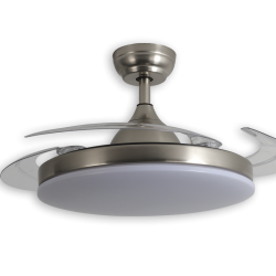 ventilador con aspas retractiles color Niquel