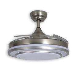 ventilador con aspas retractiles color Niquel